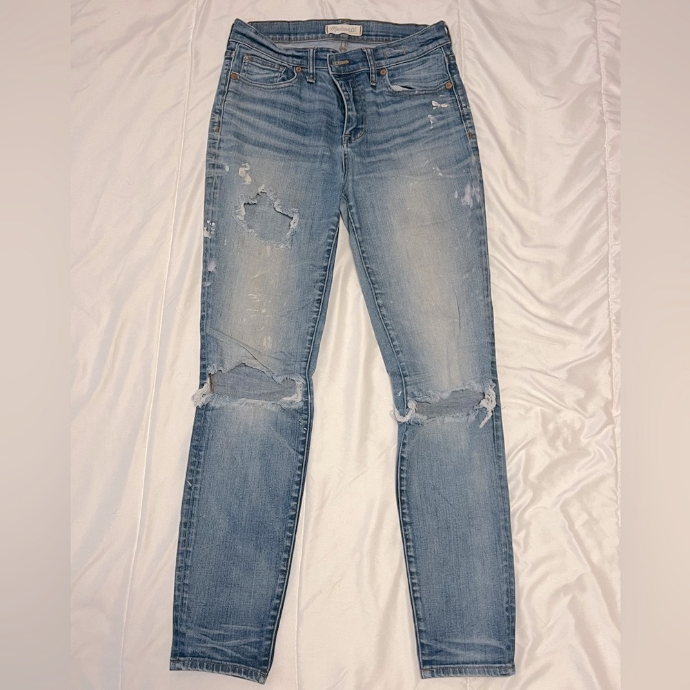 Madewell High Riser Skinny 28 Authentic Distressed Artist denim